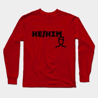 He/Him with figure Long Sleeve T-Shirt